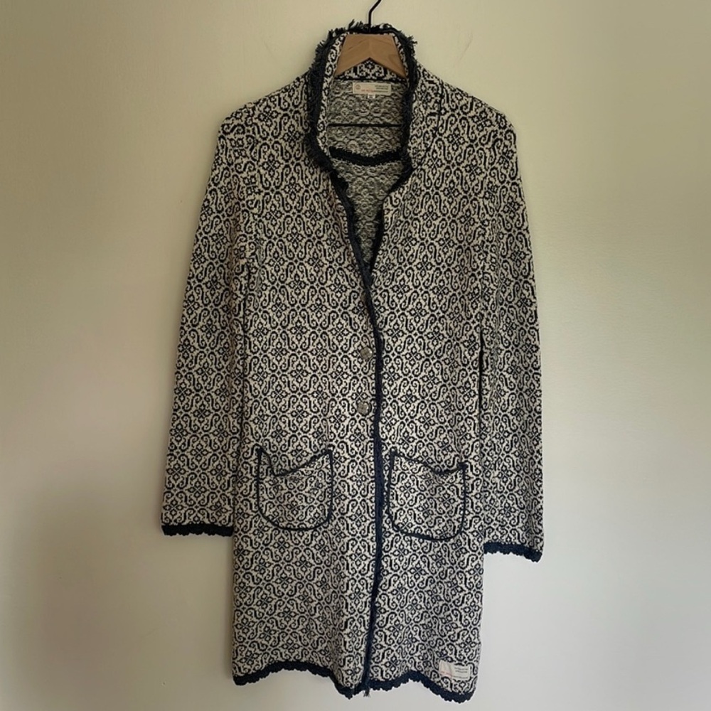 Anthropologie| Odd Molly | Hand Made Knit Long Line Frances Fringe Cardigan 2